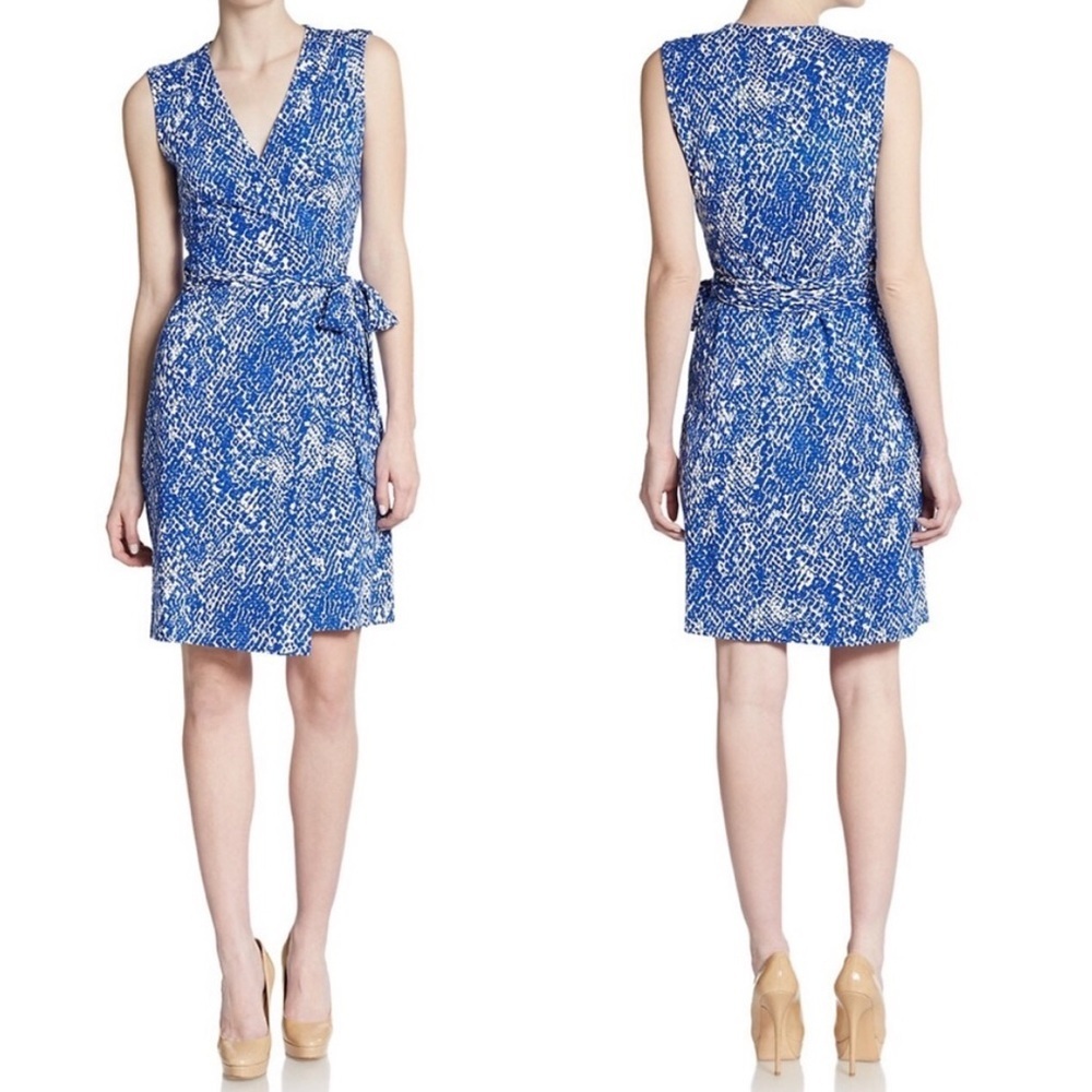 Diane von Furstenberg New Yahzi Wrap Dress Red White Print Silk Size 2 - Picture 8 of 14